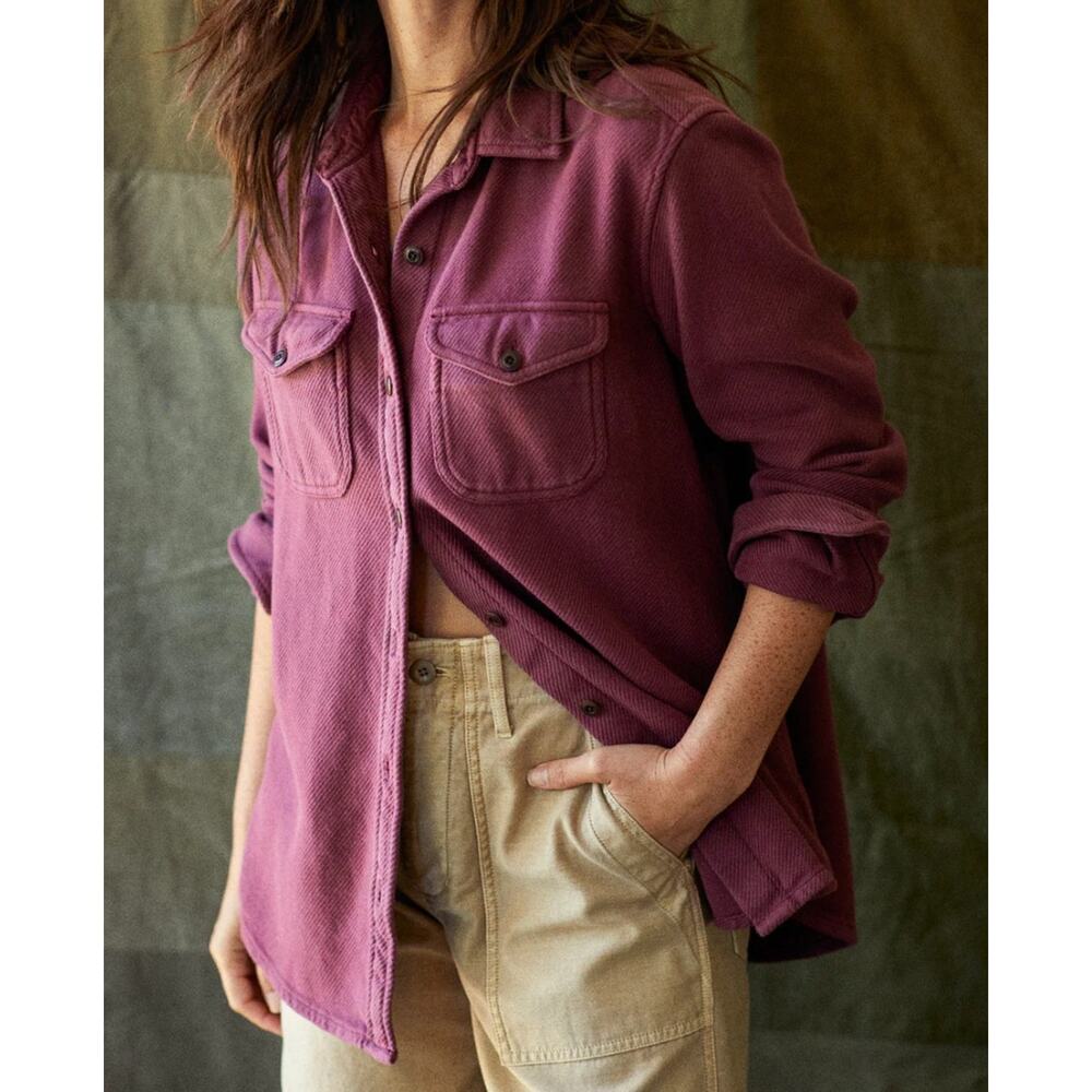 Outerknown Blanket Shirt Womens XS Mineral Red Organic Cotton L/S Button Up